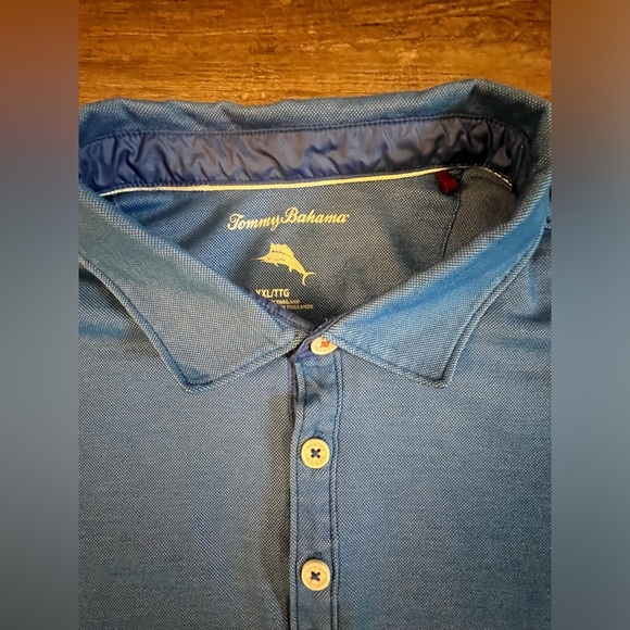 Tommy Bahama Mens Pullover Short Sleeve Blue Modal Polyester Polo Shirt 2XL‎ D38 - Picture 4 of 7